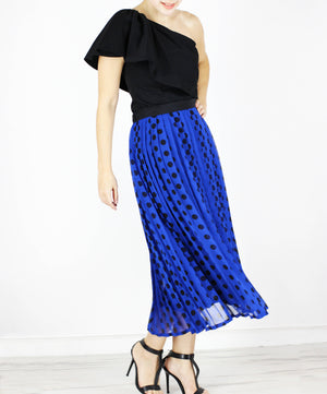 MIMI PLEATED POLKA SKIRT - image