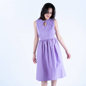 Sleeveless Keyhole Dress - Lilac - image