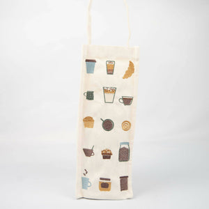 Coffee Lover on Natural Canvas Water Bottle Bag - image