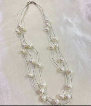 Jessica 3 Layered Freshwater Pearl Necklace - image