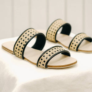 Sinta Double Strap Slides - Black - image