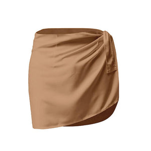 Tan Wrap Skirt - image