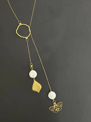 Lariat Necklace with Freshwater Pearls - image