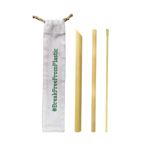 Bamboo Straw Complete Set in Canvas Pouch - image
