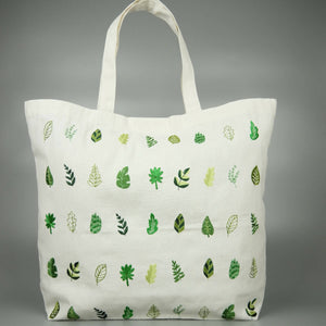 Leaves on Natural Canvas Shopping Tote - image